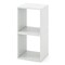 Set of 2 White Stackable Wooden Cube Storage Organizer Bookcase Shelves for Living Room